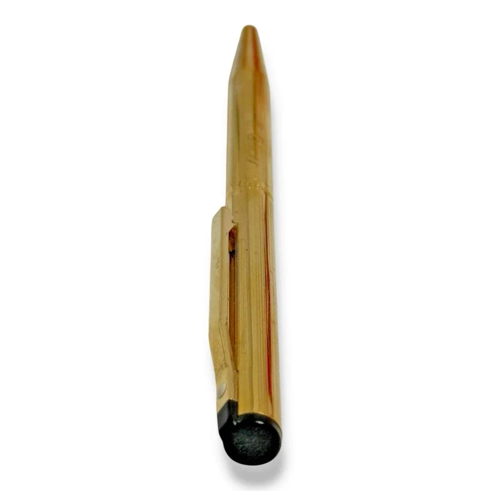 VTG‎ Sheaffer Gold Electroplated Ballpoint Pen White Dot Clip Personalized READ